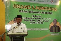 Kakanwil Kemenag Aceh Iqbal Muhammad meluncurkan LKS PWU BPRS Hikmah Wakilah Selasa (5/7/2022) di Banda Aceh