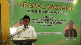 Kakanwil Kemenag Aceh Iqbal Muhammad meluncurkan LKS PWU BPRS Hikmah Wakilah Selasa (5/7/2022) di Banda Aceh