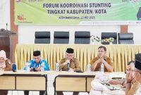 Kegiatan forum koordinasi stunting tingkat Kabupaten yang berlangsung di aula Bappeda Abdya, Selasa (23/5/2023)