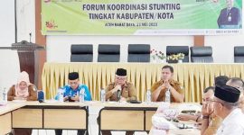 Kegiatan forum koordinasi stunting tingkat Kabupaten yang berlangsung di aula Bappeda Abdya, Selasa (23/5/2023)