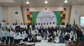Peserta ASN prapensiun kota Banda Aceh hadir mengikuti sosialisasi Sosialisasi Hak dan Kewajiban Serta Wirausaha Pintar bersama Bank Aceh, BPKSDM Kota Banda Aceh, dan PT Taspen Aceh, di Asrama Haji, Banda Aceh, Rabu (18/10/2023).