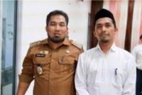 Pj Bupati Aceh Besar Muhammad Iswanto SSTP MM bersama Kepala Dinas Pemberdayaan Gampong (DPMG) Aceh Besar, Carbaini, SAg