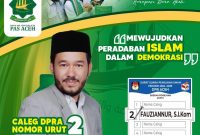 Caleg DPRA Dapil I (Banda Aceh, Aceh Besar dan Sabang) dari Partai Adil Sejahtera (PAS) Aceh Fauziannur, S.I.Kom No Urut 2