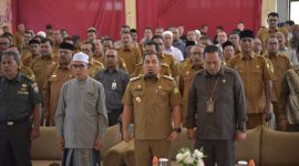 Penjabat Bupati Aceh Besar Muhammad Iswanto, S.SSTP, MM membuka musyawarah perencanaan pembangunanan (Musrembang) Rencana Kerja Pemerintah Daerah (RKPD) Aceh Besar 2025 di Aula SMK Al-Mubarkeya Selasa (23/4/2024) Foto : MC Aceh Besar