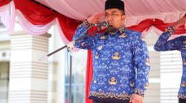 Pj Bupati Aceh Besar Muhammad Iswanto SSTP MM, memimpin upacara peringatan Hari Kesaktian Pancasila, di Lapangan Apel Kantor Bupati Aceh Besar, Kota Jantho, Selasa (1/10/2024)  Foto : Prokopim Pemkab Aceh Besar