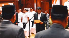 Gubernur Aceh Muzakir Manaf melantik Pejabat Struktural dan Pejabat Administrator, di Anjong Mon Mata komplek Meuligoe Gubernur Aceh, Jum’at (10/10/2025) sore. Foto : Humas Aceh