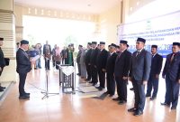 Bupati Aceh Besar, H. Muharram Idris, melantik dan mengukuhkan sejumlah Pejabat Pimpinan Tinggi Pratama di lingkungan Pemerintah Kabupaten Aceh Besar, Kamis (5/2/2026). Foto: MC Aceh Besar.