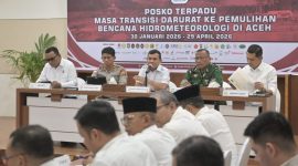 Wakil Gubernur Aceh Fadhlullah, SE, didampingi Sekretaris Daerah Aceh M Nasir, memimpin rapat terkait penanganan inflasi, peringatan Malam Nuzulul Qur’an dan Festival Ramadhan 1447 H, Rabu (4/3/2026) di ruang potensi daerah Setda Aceh.
