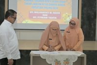 Plt. Sekda Aceh, Taufik, ST, M.Si, menghadiri acara serah terima jabatan Ketua Dharma Wanita Persatuan (DWP) Aceh, yang berlangsung di Aula Kantor DWP Aceh, Rabu (9/9/2026).