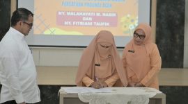 Plt. Sekda Aceh, Taufik, ST, M.Si, menghadiri acara serah terima jabatan Ketua Dharma Wanita Persatuan (DWP) Aceh, yang berlangsung di Aula Kantor DWP Aceh, Rabu (9/9/2026).