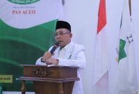 Ketua MPW PAS Kabupaten Pidie Jaya Tgk H.Sibral Malasyi, MA yang juga Bupati Pidie Jaya saat membuka acara pendidikan politik bagi anggota dan kader PAS Pidie Jaya Selasa (29/9/2026) di Hotel Ananda Meureudu